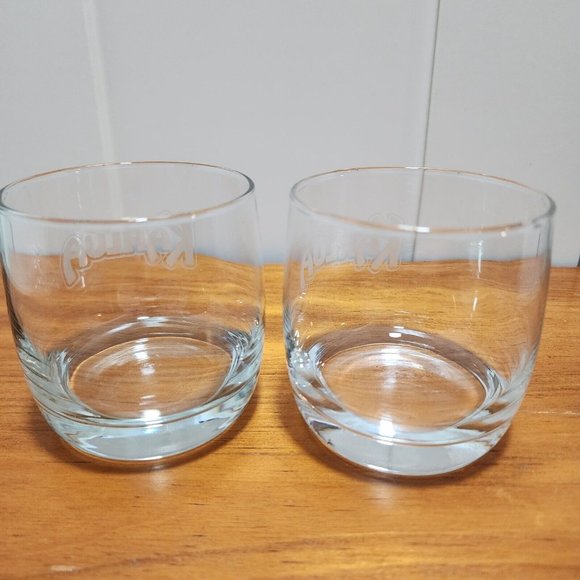 2) Kahlua Collectors Lowball Rock Cocktail Tumbler 3" barware glass 12 oz - Picture 6 of 11